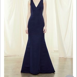 Amsale Ice Blue Mackayla Bridesmaid dress, size 6, faille